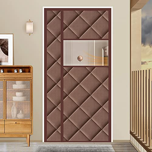 XIGOUZIQU Rideau de Porte à Isolation Thermique magnétique Isolation en Molleton de Vent d'orage Porte moustiquaire magnétique Curtian avec Isolation Thermique (Size : 120x250CM)