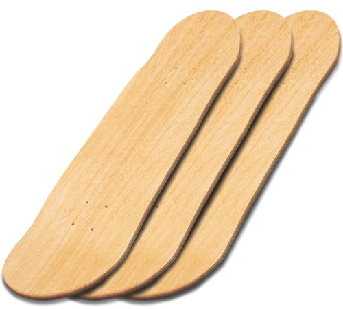 ROKENPOY 3 PCS Blank Skateboard Decks, 8 x 31 inch 7-Layer Maple Double-Tail Skateboard, Ideal for Painting, and wall Decoration