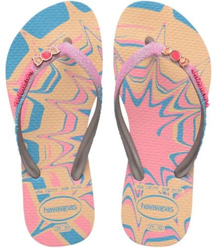 Havaianas Kids Slim Glitter Trendy, Baby Flip Flops, Bright Pink,, Pink Glow, 27/28 EU