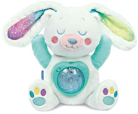 Clementoni | Mon Lapin Polaire Peluche Musicale avec Projecteur d’Aurores Boréales pour Bébés dès la Naissance | Sons Apaisants, Mélodies, Bruits Blancs | Lavable en Machine | Grand Prix du Jouet 2025
