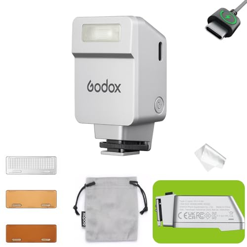 Godox iT22 C kompakt TTL-kamerablixt för Canon E-TTL II, silver, 52 g