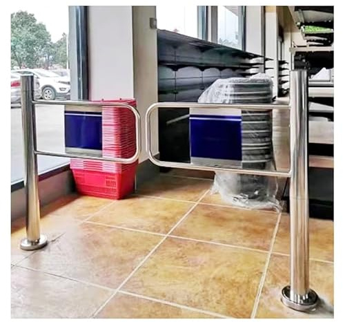 Porte battante automatique en acier inoxydable pour supermarchés et entrepôts, porte de passage sécurisée, portail d'entrée (150 x 97 cm) – Parfait pour les installations d'importation/d'exportation