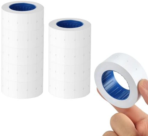 NUTKIT 10 rullar prismärkningsetiketter, 5 000 stycken vita prisskyltklistermärken, avtagbara prisetiketter självhäftande, prismarkersklistermärken, prismärkningsrulle för detaljhandeln butik