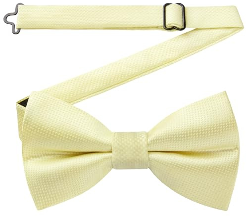 HISDERN Mens Bow Ties Pre-Tied Adjustable Bow Ties for Men Solid Colour Wedding Bowtie Formal Party