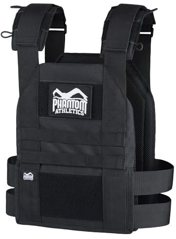 Phantom Athletics - Chaleco para lastre, con distintos pesos, fácil de ajustar, color Chaleco de entrenamiento, sin pesos., tamaño talla única