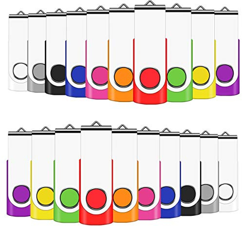 Cle USB 4 Go, EASTBULL Clé USB 2.0 Flash Drive Clef USB Pivotant Stockage Disque Mémoire Stick Pendrive (10 Couleurs 4GB*100PCS)