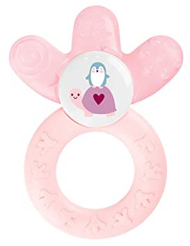 MAM Cooler, Beißring für Babys fördert Sehsinn & Motorik, Greifling mit Wasserkühlteil erreicht auch die Backenzähne, ab 4+ Monate, rosa, 1 Stück (1er Pack)