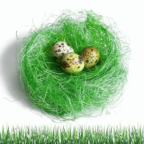 HOVUK 30g verde erba pasquale, erba artificiale per arte e artigianato, confezione regalo in tessuto triturato cestino di Pasqua riempimento uovo stuffer forniture per feste