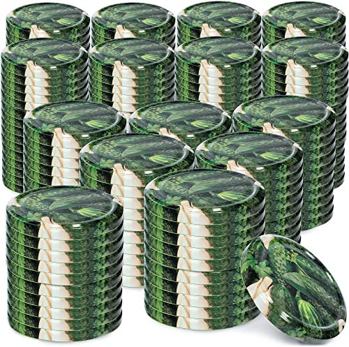 KADAX Schraubdeckel fi82 mm, Twist-Off-Deckel Set aus Metall, Ersatzdeckel für Einmachgläser, Deckel mit 6 Einrastzähnen für Sturzgläser und Einmachgläser (Gurken 2, 200 Stück)