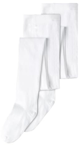 NAME IT Unisex Nknpantyhose 2p Solid Noos Strumpfhose, Bright White, 134-140 EU