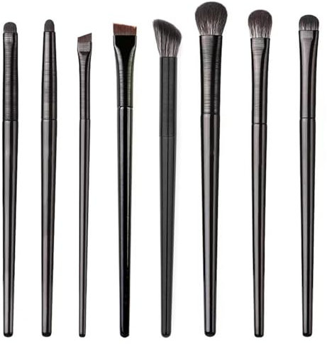 Make Up Kit per Ombretti, Wanfoou 8 Pezzi Pennelli Per Trucco Occhi， Professionali Pennelli Trucco Professionale Set Occhi， Trucco Adatto Per Occhi, Naso Sfumature Sopracciglia