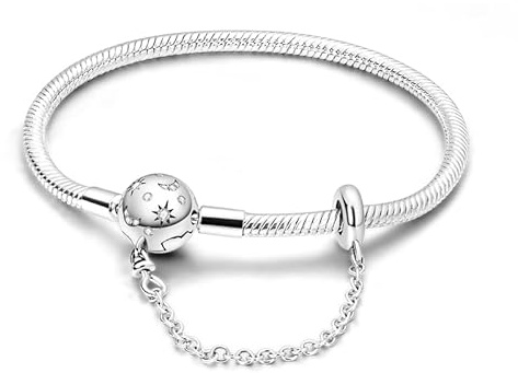 LIGHTDOG 925 Argent Chaîne Serpent Bracelet pour Pandora Convient pour Charms Européens Bracelet Perles Cadeau pour les Femmes