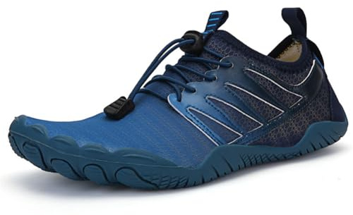 FELDLUFT Run - Sport Barfußschuhe Leichte Straßenlaufschuhe für Damen und Herren – Minimalistische Outdoor Schuhe Sohle mit hydrophoben Löchern rutschfeste, atmungsaktive Fünf-Finger-Angelschuhe