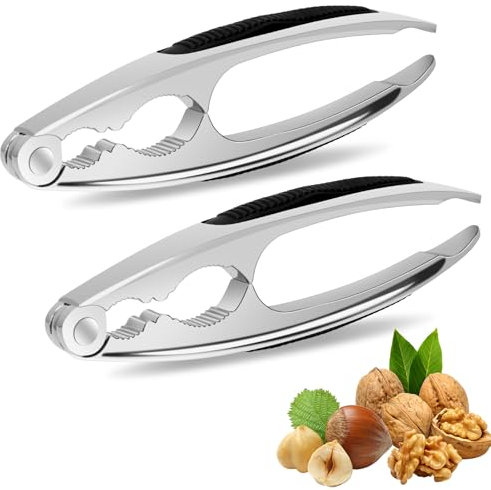 MxTong Nut Cracker Walnut Cracker Nutcracker for all Nuts Heavy Duty Nutcracker Tool with Non-slip Handle for Pecan Hazelnuts Almonds Brazil Nuts Crab Leg Lobster (2 Pack)