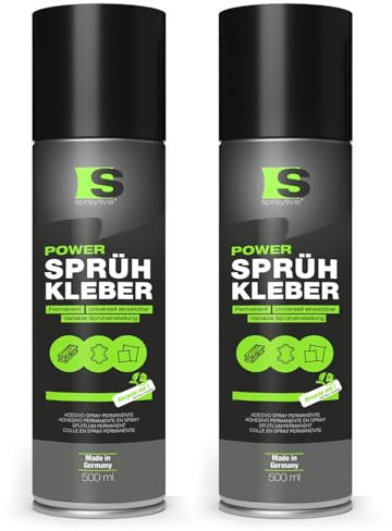 Spraytive 2 x 500 ml de colle en spray Power : fort adhésion permanente avec réglage variable