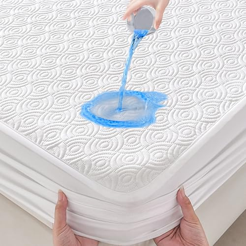 Protector Colchon Impermeable 90 x 200cm – Funda Colchon Transpirable y Silenciosa | Cubre Colchon Antialérgico Lavable a 60°C | Sobrecolchon con Ajuste Colchones 5-28 cm