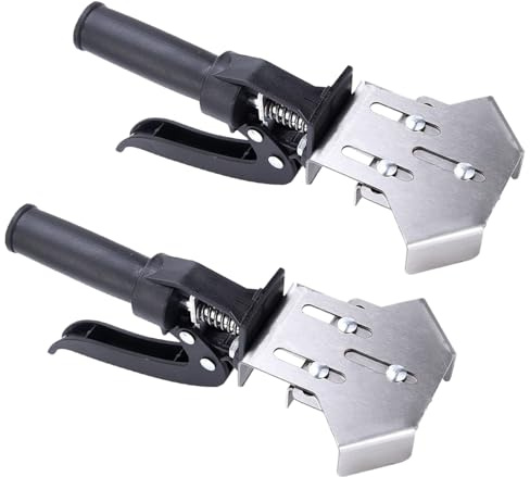 2 Stück Winkelspanner 90 Grad, Edelstahl Holzbearbeitungs Winkelklemme, Schnelle Befestigung, Starke Klemmkraft, Adaptive Verriegelung, Geeignet für Verschiedene Plattenstärken (Schwarz, Silber)