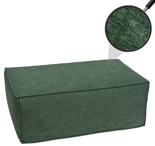 Mendler Ottomane HWC-O54, reposapiés, chaise longue, tela/textil (300 g/m²), 38 x 75 x 97 cm, color verde