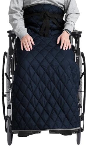 Couverture de fauteuil roulant d'hiver pour fauteuil roulant pour adulte, sac de fauteuils roulant épais avec sangles (bleu)