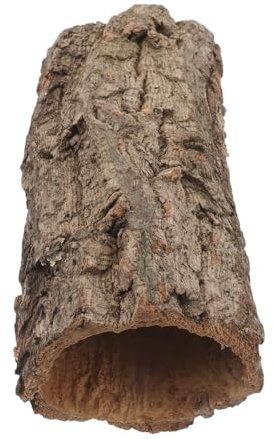 iplusmile Nascondiglio per Rettili Naturale in Tronco Cavo di Albero Color da 20cm, Rifugio Decorativo per Gechi e Anfibi nel Terrario