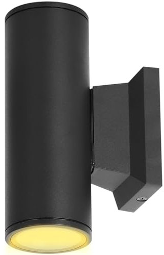 Aigostar Aplique Pared Exterior,GU10 Antracita Aluminio Up Down Lámpara,IP65 Impermeable Luz Exterior Iluminación para Balcón Garaje Terrazas Patio Jardín,color negro