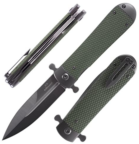 Firebird GANZO Adimanti Samson-GR Klappbares Taschenmesser, D2-Stahlklinge, G10-Anti-Rutsch-Griff mit Clip, Jagd, Angeln, Camping, Outdoor, Flipper, EDC-Taschenmesser (Grün)