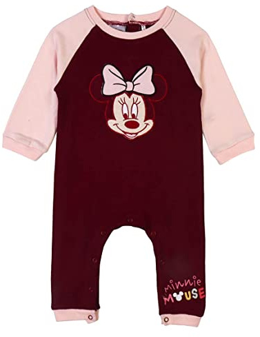 CERDÁ LIFE'S LITTLE MOMENTS - Ropa de Bebe de Niña en Algodón 100% | Pelele Bebe Invierno de Manga Larga de Minnie Mouse - Licencia Oficial Disney