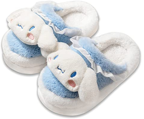Roffatide Anime Personajes lindos Pele suave Zapatillas de habitación interior fuzzy de espalda abierta de espuma del dedo del pie cerradas con zapatillas de casa suaves del PVC
