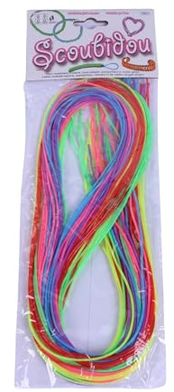 Scooby Doo 30 Fili Colorati da 1 Metro – Lacci in Gomma per Intrecci Creativi, Braccialetti, Lavoretti Manuali, DIY e Hobby Bambini