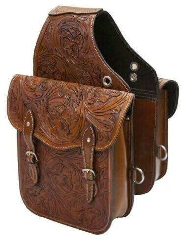 WILDRACE Western-Satteltasche aus Pferdeleder, strapazierfähig, für traditionelle Trail-Fahrten | Satteltasche | Pferdesatteltasche | Western-Satteltasche | Ledersatteltaschen für Pferde (STYLE-14)