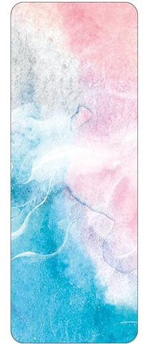 FANSU Yogamatte rutschfest, 1 mm Dicke Reise Yogamatte Faltbar Leicht Sportmatte und Fitnessmatte Meditationsmatte Trainingsmatte Pilates Matte Gymnastikmatte Turnmatte (183x68cm,Rosa Meer)