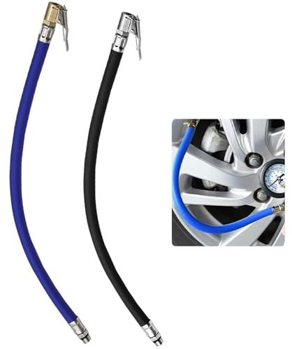 2 Stück 37cm Reifenfüllschlauch Auto, Ventilverlängerung Autoventil Set, Reifenfüller Ventilverlängerung Schlauch, Air Ventil Anschluss Schläuche für Auto Motorrad Fahrrad(12.5mm)