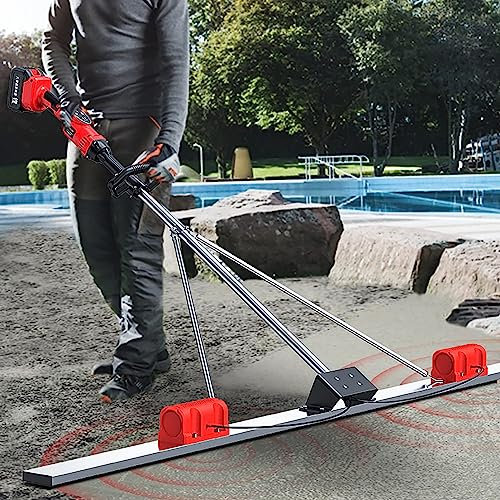 Kit vibrante per massetto in calcestruzzo con regolazione a 9 velocità, strumento di finitura per massetto elettrico con tavola in acciaio inossidabile da 150 cm e motore a vibrazione wireless