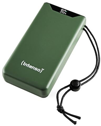 Intenso Powerbank F20000 – 20000 mAh, USB-C & USB-A, Power Delivery & Quick Charge, 20W, Schnellladen, Grün
