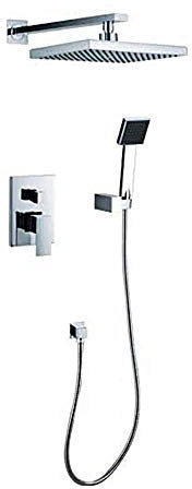 Faucet Kit de cabezal de ducha con cabezal cuadrado empotrable, juego de ducha con mango desmontable, cabezales de ducha para baño (tipo de grifo de ducha de baño: grifos de ducha de pared) water-tap