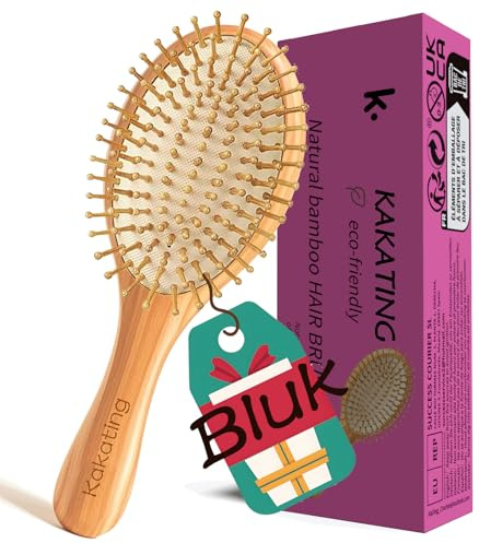Kakating 4-pack hårborste i bambu för hårväxt | naturliga trähårborstar utredande massage hårbotten bulk