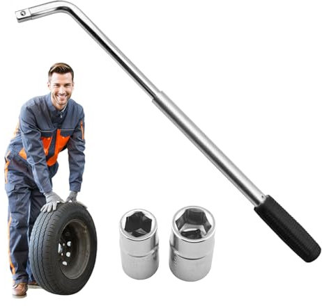 Bvizyelck Llave Para Tuercas, Llave De Rueda Extendida, Herramienta Ajustable Con Adaptador Integrado Para Extracción De Pernos De Neumáticos