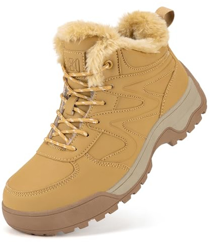 Botas de nieve de invierno para mujer botines cálidos exteriores ligeros media caña de piel sintética a la moda
