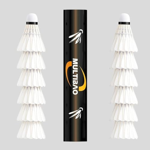 Multibao 12-Pack Professional Badminton Shuttlecocks Duck Feather With Great Durability Stability and Balance, Suitable for Training Family Outdoor Sports (Model: TL666)