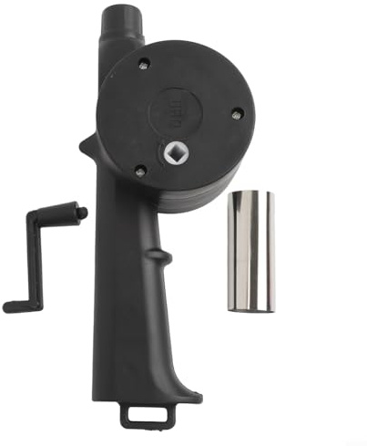 Yuanpgky Soufflet manuel pour barbecue - 25 x 10 x 5 cm - Portable - Pour barbecue à charbon, camping, cuisine en plein air - Noir (souffleurs manuels)