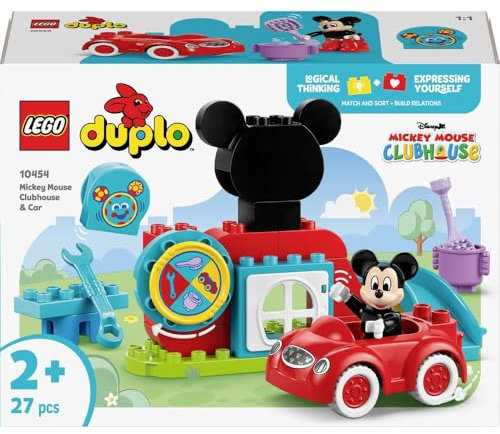 LEGO DUPLO | Disney Mickey Mouse Clubhouse & Car Set - Colour Sorting Toy with a Character Figure - Gifts for 2+ Year Old Toddlers, Girls & Boys - Great for Montessori 10454