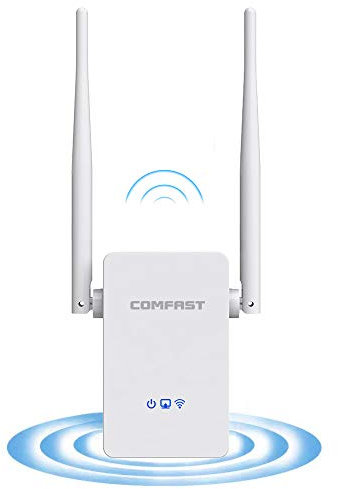 COMFAST 300Mbps WiFi Repeater WiFi Extender Booster 2.4GHz Wireless Amplifier with Dual External Antennas, Access Point/Repeater/Router Mode, Ethernet Port, WPS (Updated Version)