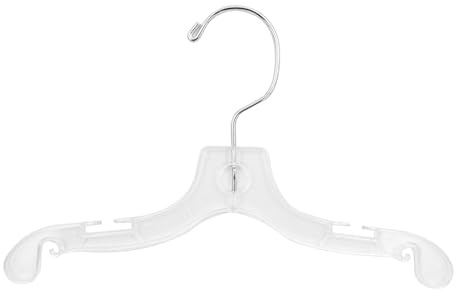 SSWBasics 10 Inch Clear Plastic Children's Dress Hangers - Case of 100 | Durable Retail Hangers with Swivel Hook for Kids' Clothing
