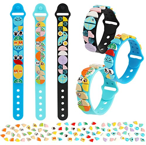Lot de 3 bracelets DOTS à faire soi-même pour garçons et filles, kit de jouets de construction à pois, kit pour créer des bracelets créatifs, ensemble de bijoux avec perles pour enfants, 24*16*1cm,