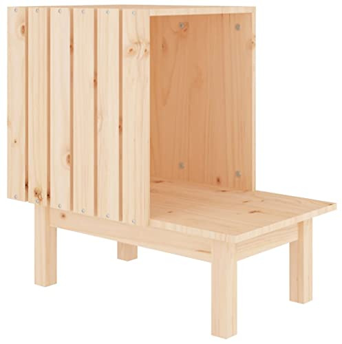 vidaXL Solid Wood Pine Cat House Wooden Pet Cabin Cat Cage Kennel Pet Supply Indoor Sleeping Hidden House Kitten Hide Shelter Cave Bed