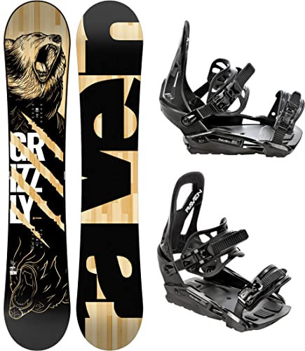 RAVEN Set da Snowboard: Snowboard Grizzly + Bindung s230 (156cm + s230 Black M/L)