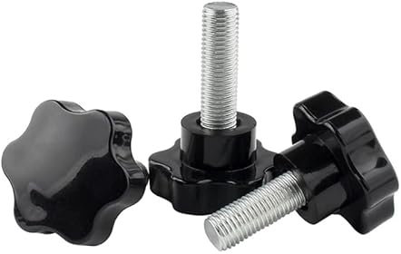 MOOPW Étoile Vis à Oreilles - Diamètre de la Tête 38mm - Bouton Poignée de Serrage M10 x 90mm - Plastique - 4 Pcs