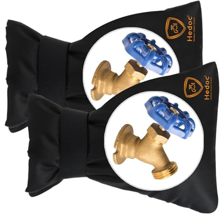 Hedoc Pro Outdoor Faucet Covers for Winter Freeze Protection, 2 Pack 6'' W x 8.2'' H Winter Faucet Insulation Cover Socks, Hose Bib Covers for Winter (Faucet Cover 2 Pack)