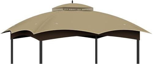 Utomhus lusthus ersättning tak topp, 10 x 12 lusthus takskydd, dubbel nivå vattentät baldakin topp för Lowe's Allen Roth lusthus #GF-12S004B-1