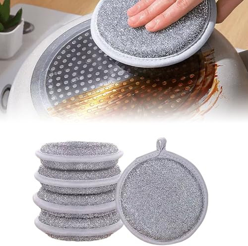 HSLPSM 5 Stück Putzlappen Spültücher, Küchenschwamm Geschirrspüllappen, Wire Dishwashing Rags für Nass und Trocken, Topfreiniger Putzlappen Küche Haushalt Pfanne